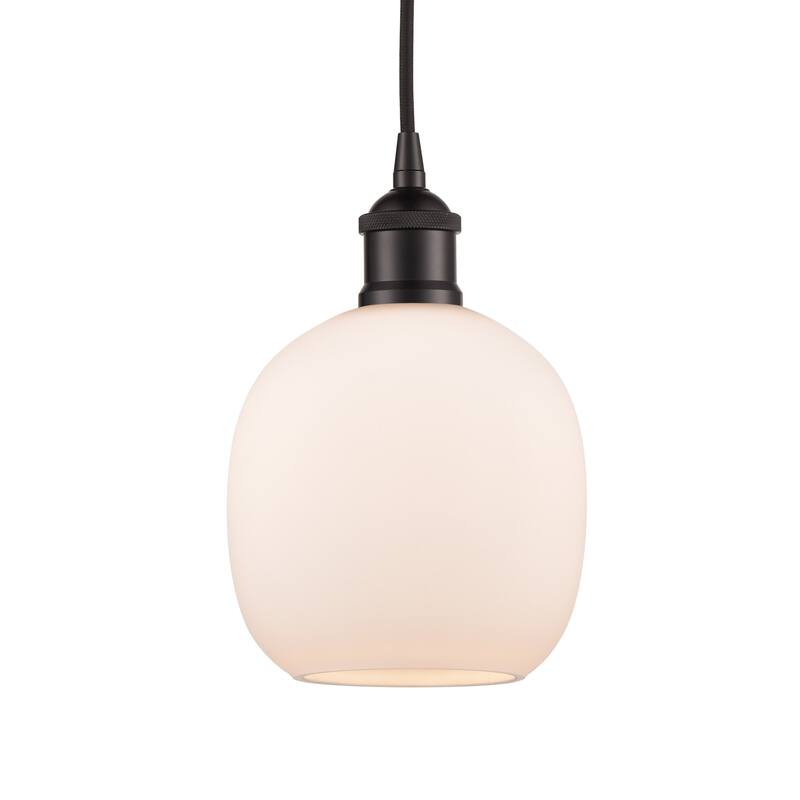 Innovations Lighting 616-1P-10-6 Belfast Pendant Belfast 6" Wide Mini - Oil Rubbed Bronze / Matte White