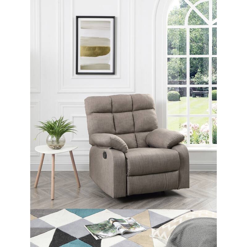 Grey Oversized Fabric Upholstered Rocker Recliner - Gray