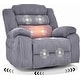 preview thumbnail 4 of 36, 270° Swivel Velvet Power Recliner Chair with Heat, Massage and USB Charging