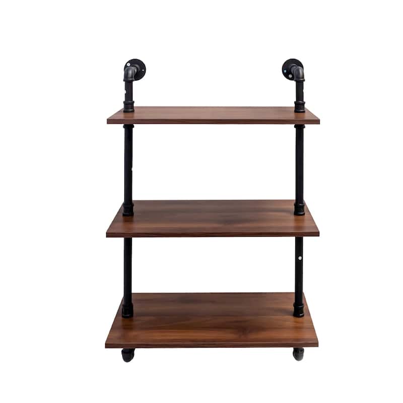 Industrial Pipe Shelf 3 Tier &2 Tier Wall Mounted Shelves Wood Shelves