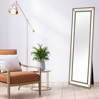 Gold Beaded Freestanding Mirror - Bed Bath & Beyond - 33828926
