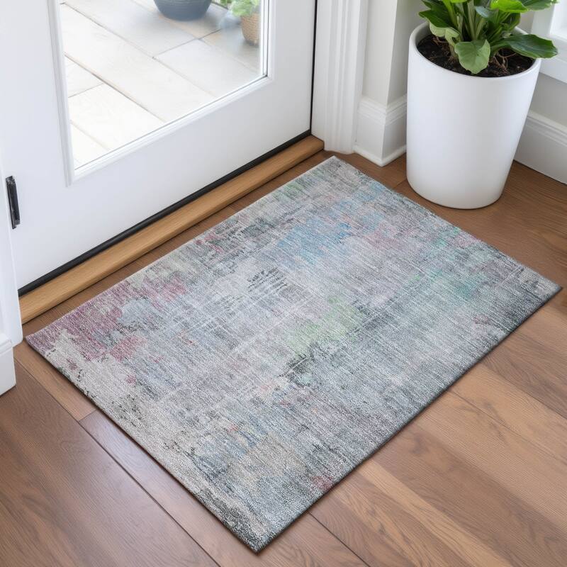 Premium Washable Super Soft Abstract Watercolor Mayfield Rug - Blue - 1'8" x 2'6"