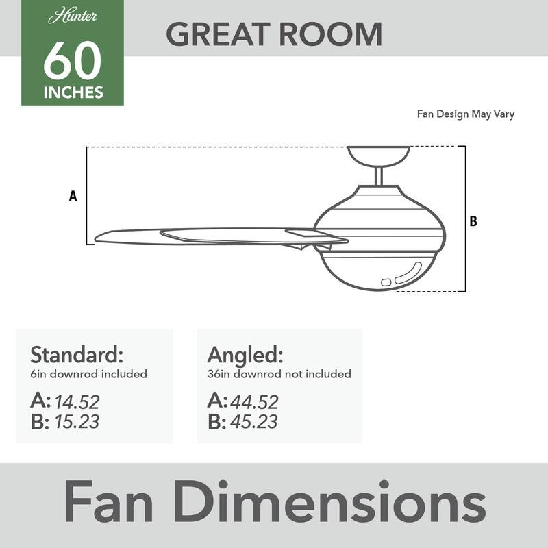 Hunter 60" Downtown Windmill Outdoor Ceiling Fan w/ Wall Control, Damp-Rated - Indoor-Outdoor, Industrial, Modern - ENERGY STAR!