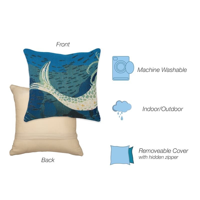 Liora Manne Marina Mermaids Are Real Indoor/Outdoor Pillow