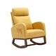 preview thumbnail 10 of 13, Modern Glider Chair, Recliner Armchair with Wood Legs and Side Pocket, Nursery Rocking Accent Chair with High Back