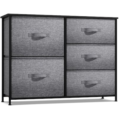 Dresser w/ 5 Drawers - Furniture Storage Tower Unit for Home, Bedroom
