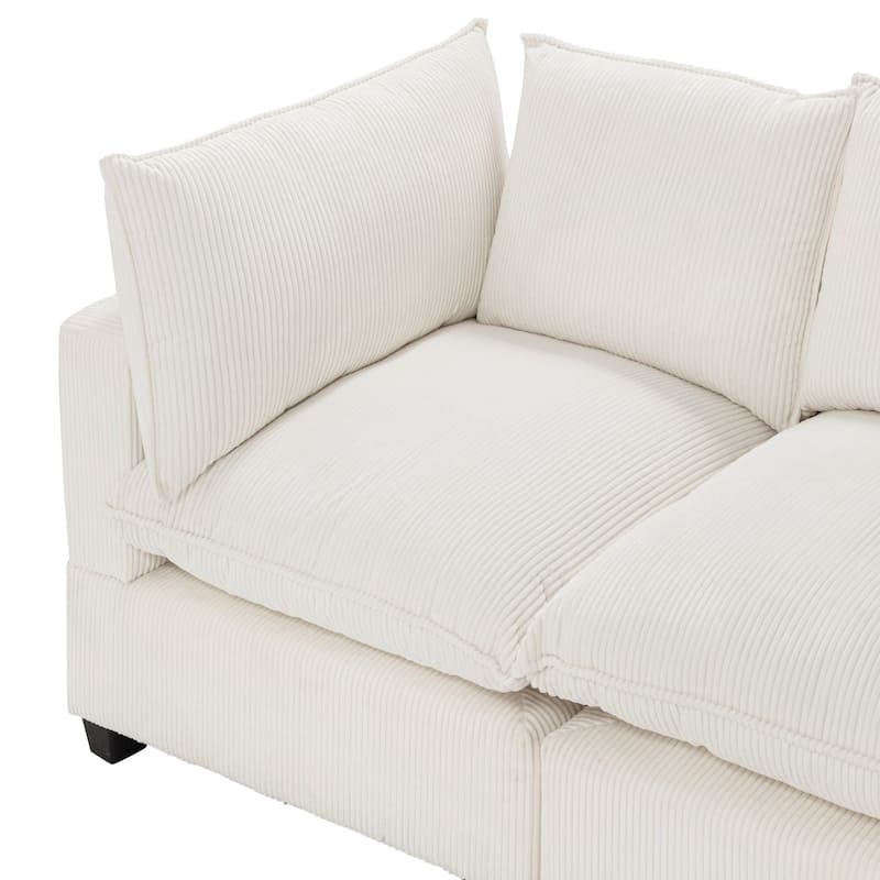 Chelsea Modern Pit Sectional Sofa, Cloud Fabric Modular Sofa with Plush Seat