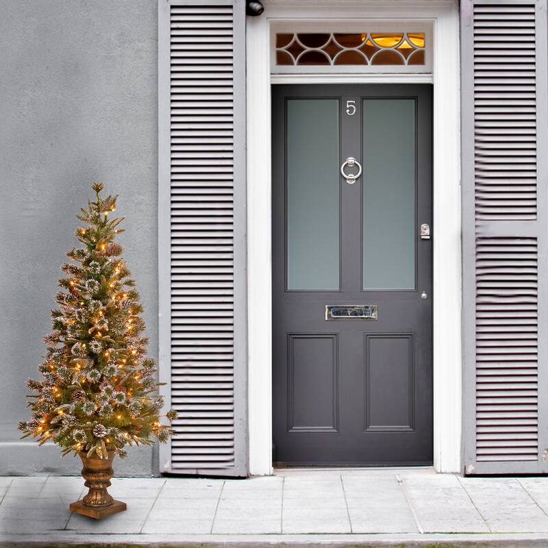 National Tree Company 4 ft. Liberty Pine Entrance Tree with Clear Lights - 4 Foot