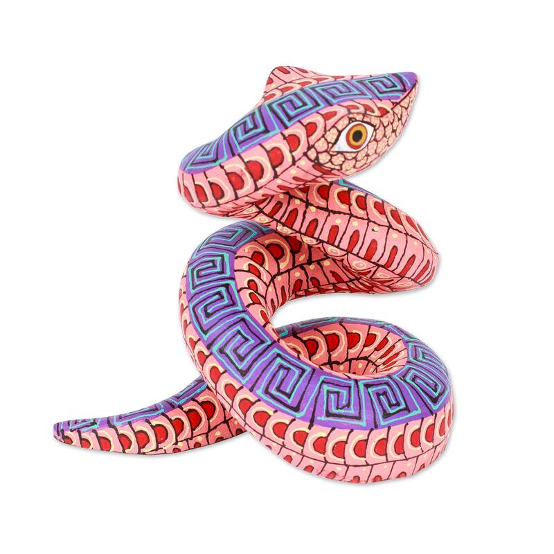 Novica Handmade Melon Hiss Wood Alebrije Figurine