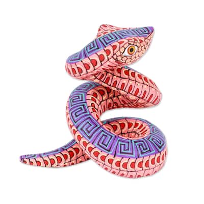 Novica Handmade Melon Hiss Wood Alebrije Figurine