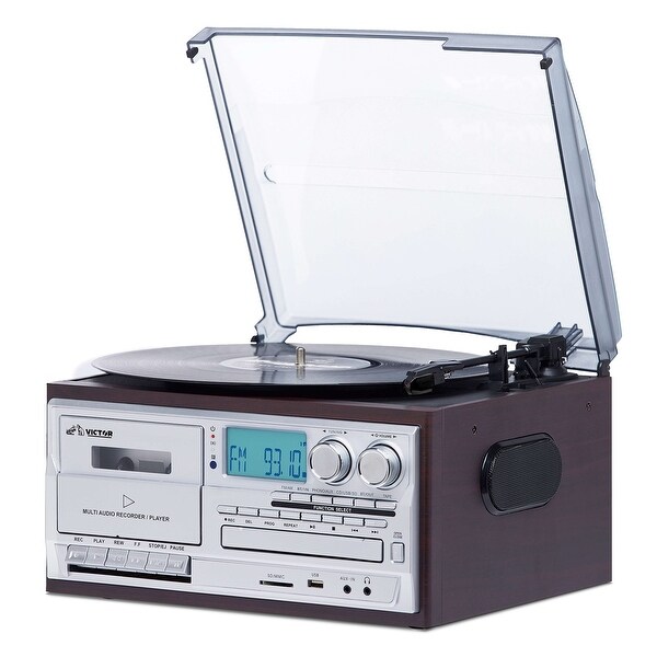 Victor Cosmopolitan 8-in-1 Turntable Music Center with Bluetooth