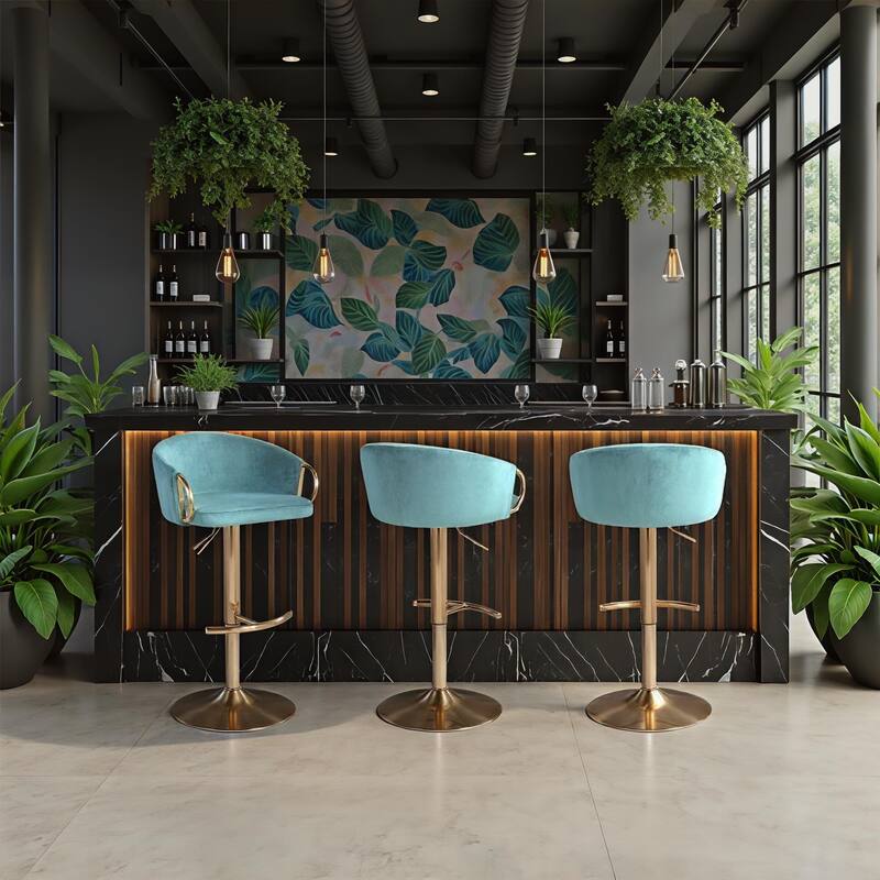 Silver Orchid Battista Adjustable Bar Stool (Set of 2)