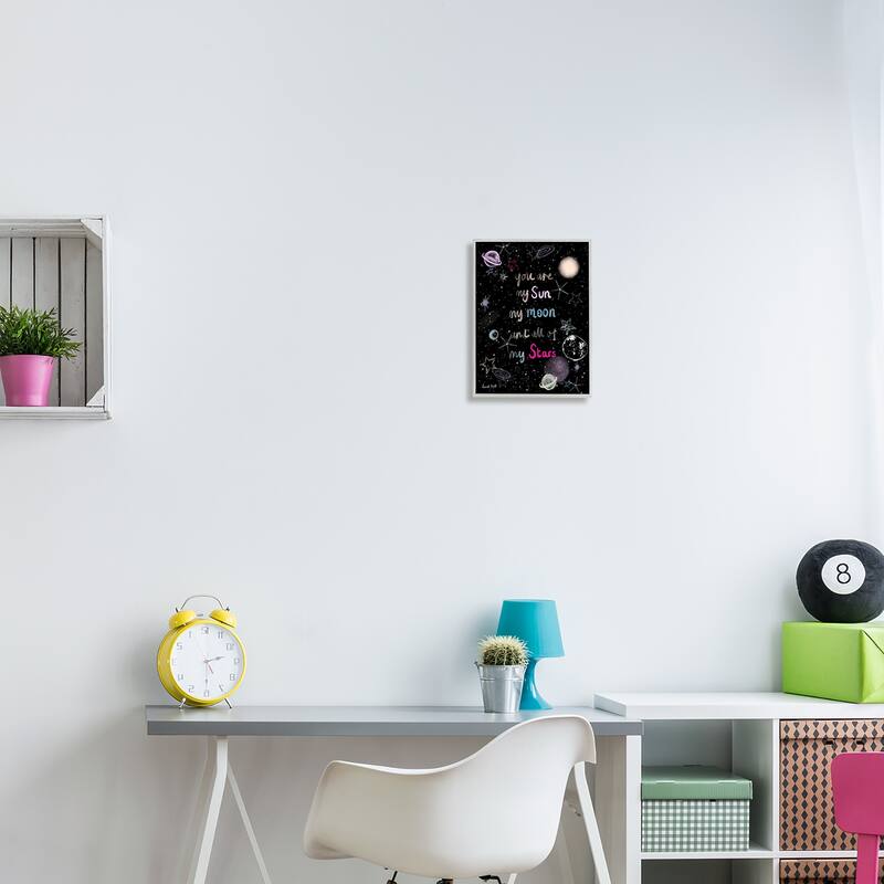 Stupell Outer Space Phrase Framed Giclee Art Design by Hannah Byatt
