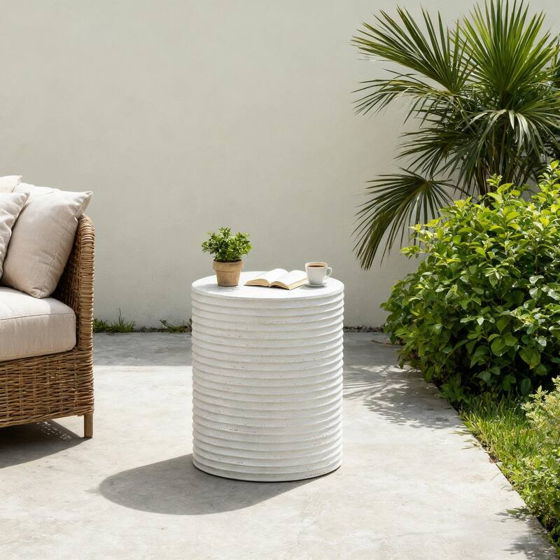 Modern Concrete Cylinder Side Table