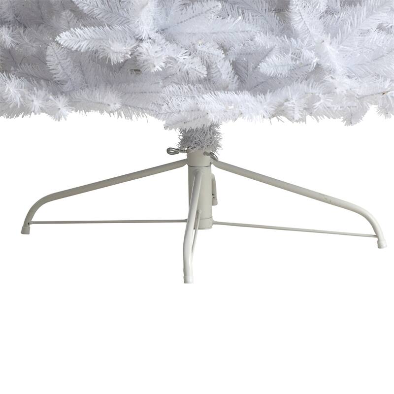 10’ Pre-Lit Slim White Artificial Christmas Tree, Clear LED Lights - over-10-feet