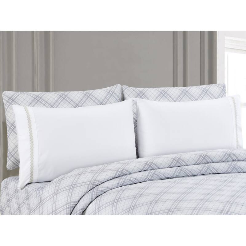 6-Piece Printed Sheet Set with Embroidered Pillowcases, Cruiser Plaid