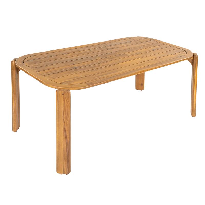 Scott Living Kaja Modern Outdoor Solid Wood Dining Table with Slat Top Design
