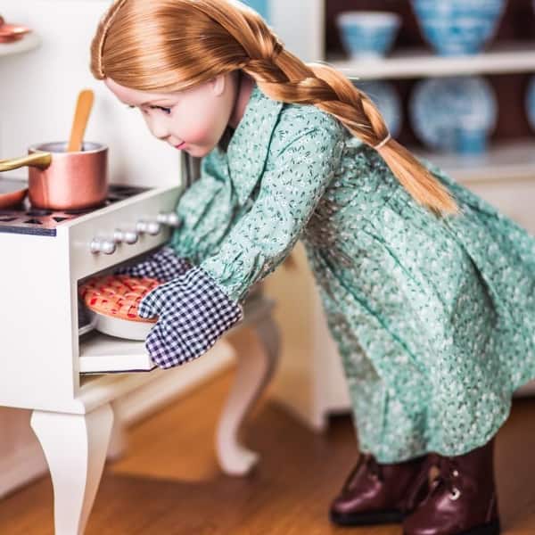 Shop Little House On The Prairie 18 Inch Doll Clothes Calico Dress Bonnet Apron Outfit Fits American Girl Fits 18 Inch Dolls Overstock 26033945