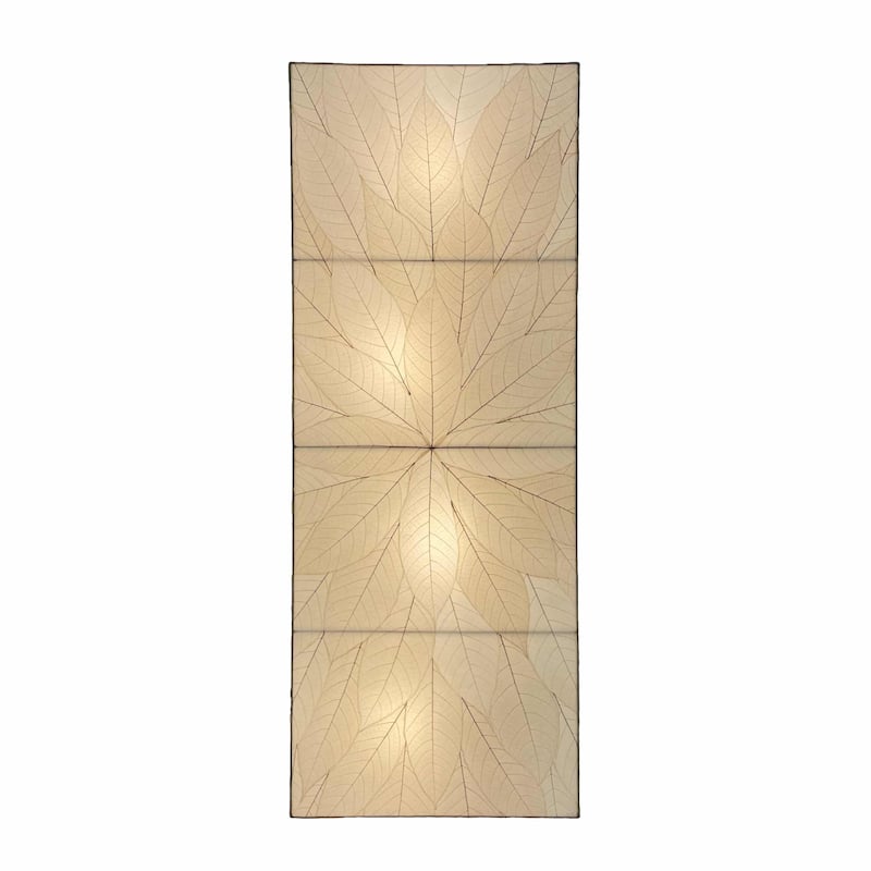 Eangee Handmade Sunburst Panel Wall Lamp, Cocoa Leaves Shade, 22 x 6 x 58 in. - 22 x 58 x 6 in