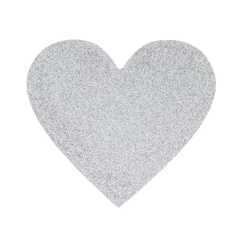 Sparkles Home Luminous Rhinestone Heart Placemat - Silver