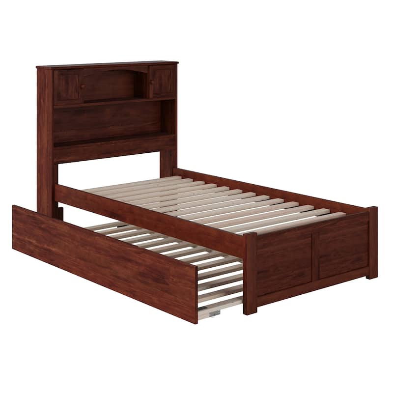AFI Newport Twin XL Size Platform Bed with Footboard & Twin XL Trundle