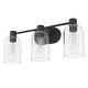 preview thumbnail 3 of 12, Hunter Lochemeade 3-Light Vanity Wall Light, Damp-rated - Bathroom, Laundry - Modern Farmhouse, Contemporary, Industrial