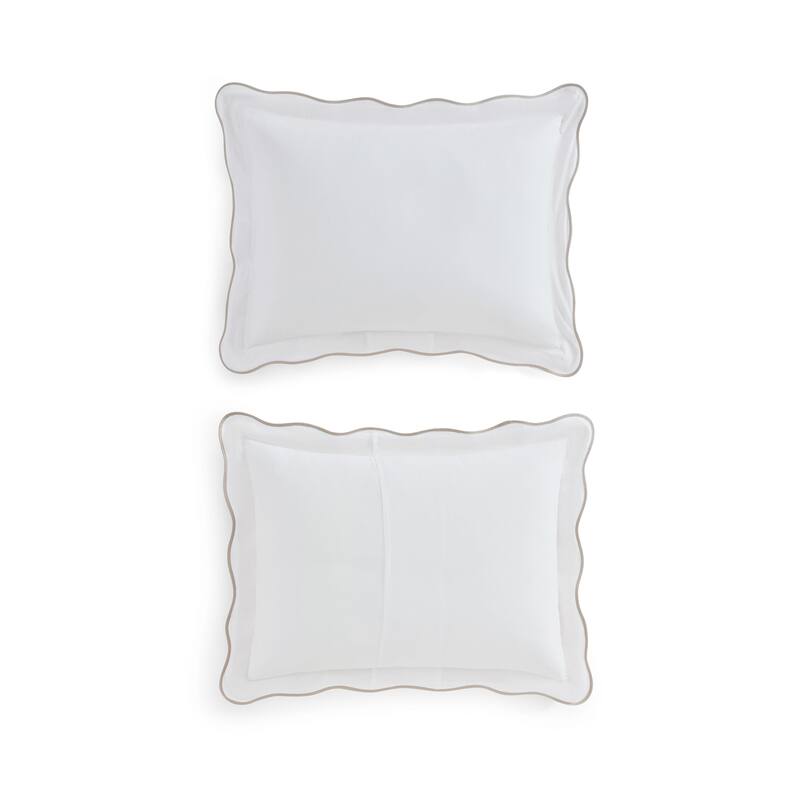 Martha Stewart Simple Scallop Cotton Duvet Cover Set