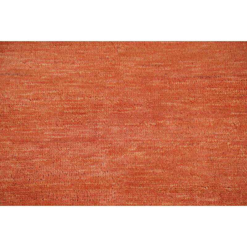 Orange Gabbeh Modern Foyer Rug Hand-Knotted Wool Carpet - 2'8"x 4'0"
