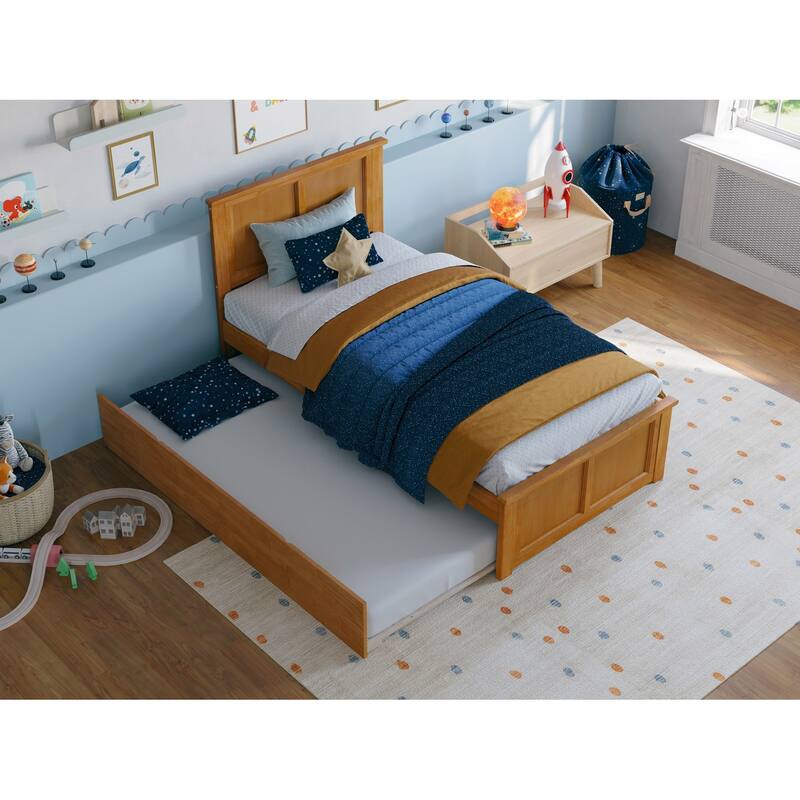 Madison Platform Bed with Matching Footboard and Twin Trundle