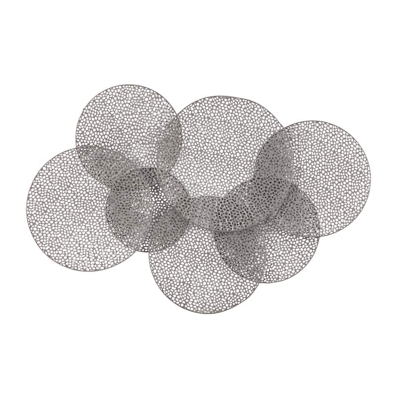 Metal Plate Overlapping Perforated Wall Decor - Black - Roche River Decor