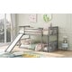preview thumbnail 13 of 11, Gray Twin over Twin Size Solid Wood Bunk Bed with Ladder, Slide and Fence for Kids, Bedroom