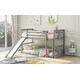 preview thumbnail 25 of 23, Twin over Twin Size Solid Wood Bunk Bed with Ladder, Slide and Fence for Kids, Bedroom