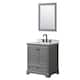 Option Dark Gray, Black Trim, White Carrara Marble Top