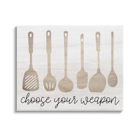 Stupell Industries Choose Your Weapon Kitchen Utensils Canvas Wall Art by Lil' Rue