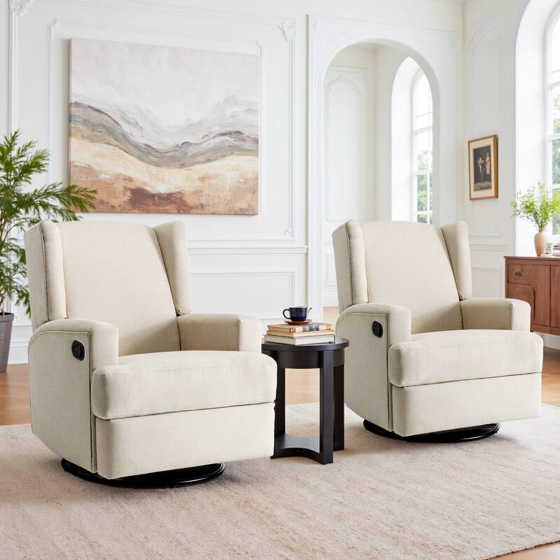 31'' W Manual Glider Swivel Glider Rocker Recliner Nursery Set of 2