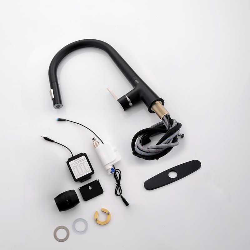 Touchless Kitchen Faucet with AC Adapter and Deck Plate