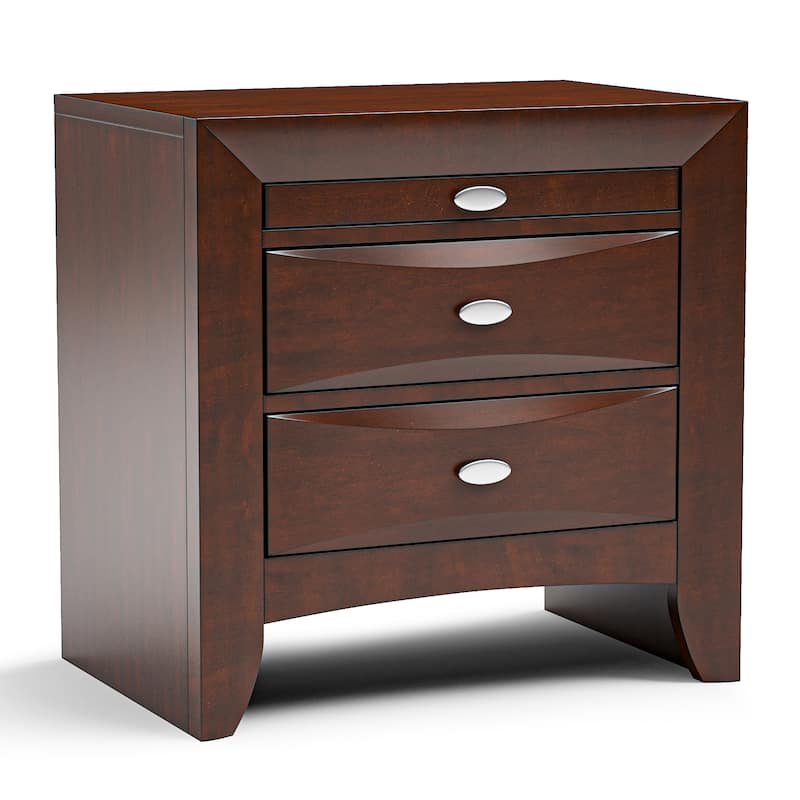 Furniture of America Brent 3-Piece Wood Platform Bedroom Set with Drawers and Bookcase Headboard