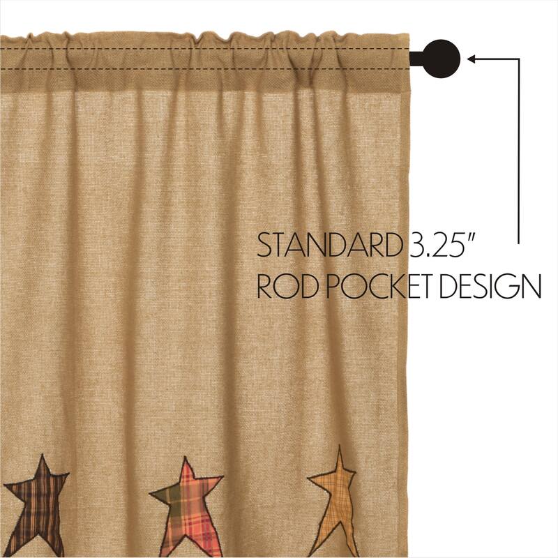 Stratton Burlap Applique Star Swag Set of 2 36x36x16 - Swag 36x36x16