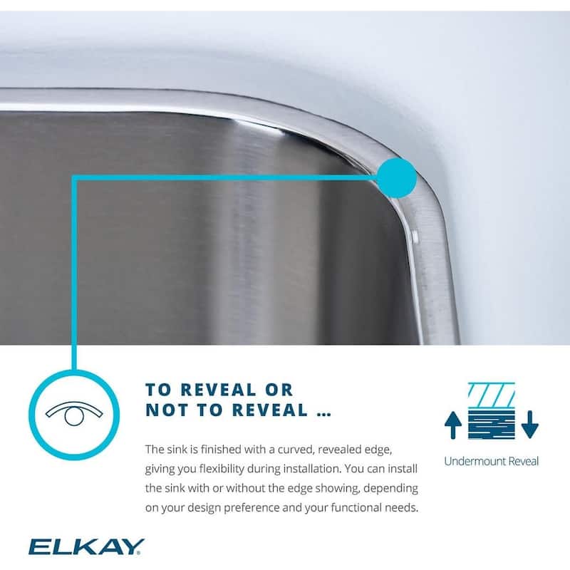 Elkay Lustertone 30-3/4" Undermount Double Basin Stainless Steel