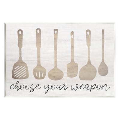 Stupell Industries Choose Your Weapon Kitchen Utensils Wall Plaque Art by Lil' Rue
