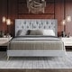 preview thumbnail 1 of 12, Homer Tufted Upholstered Platform Bed Silver Grey - Full