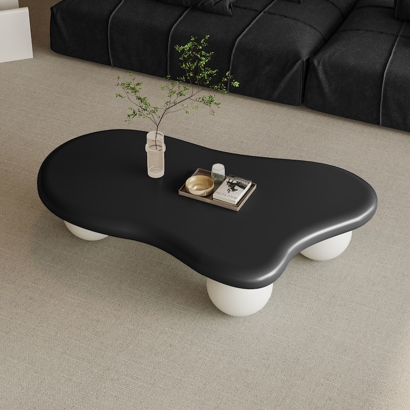 40" Cloud Shaped Coffee Table with 3 Ball Legs