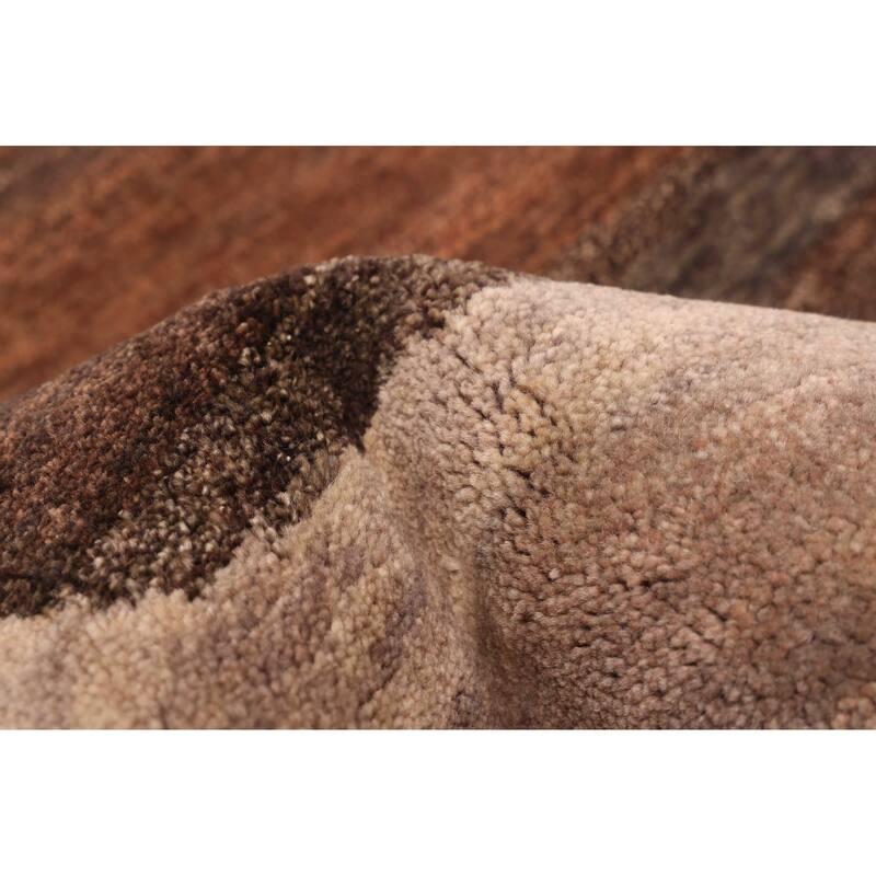 ECARPETGALLERY Hand-knotted Pak Finest Gabbeh Taupe Wool Rug - 4'11 x 6'10