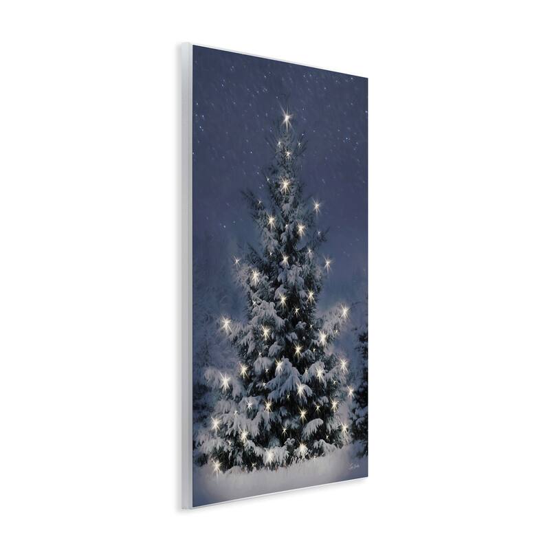 Stupell Snowy Nighttime Christmas Tree Wall Plaque Art Design By Lori Deiter