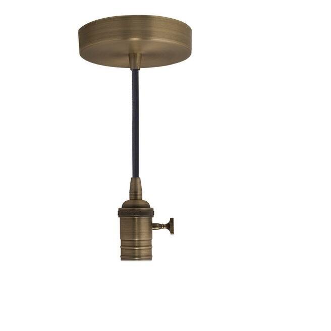 Bulbrite 1-Light Vintage Pendant Socket and Canopy - Warm Gold