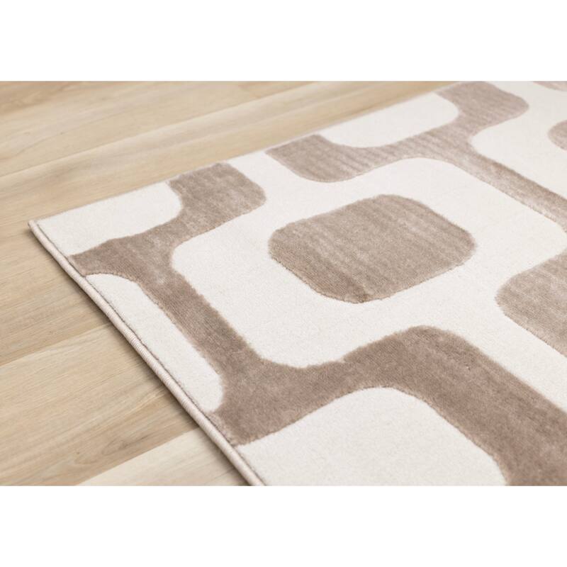 Leonardo Brown Cream Vintage Patterned Area Rug