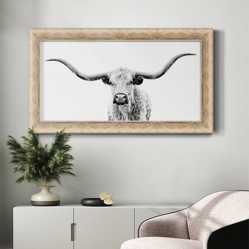 Longhorn Gaze Premium Framed Canvas- Ready to Hang