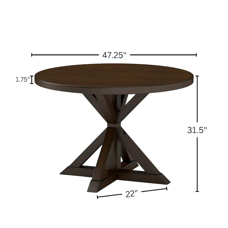 Roundhill Furniture Windvale 5-pc. Cross-back Wood Dining Set