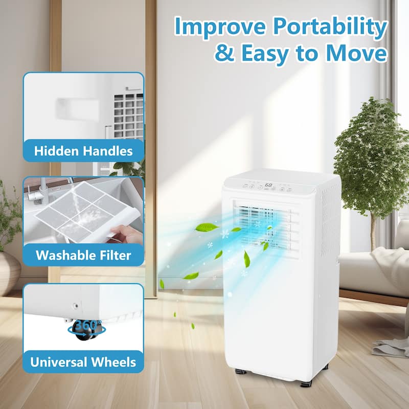 8000Btu Portable Air Conditioner, Cools Rooms up to 350 sq. ft