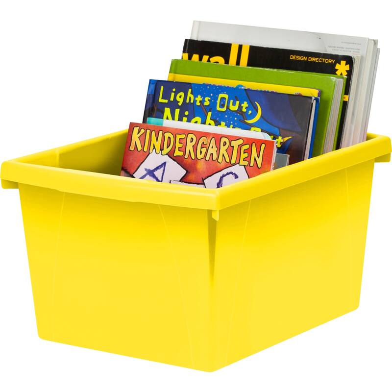 Storex 4 Gallon Storage Bin, Yellow, Pack of 3